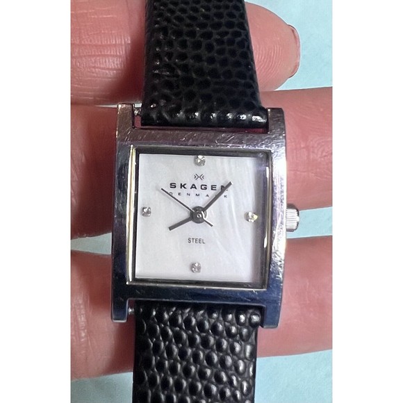 Skagen Accessories - Skagen Ladies Mother of Pearl Square Watch 528SSLB8A New Band New Battery